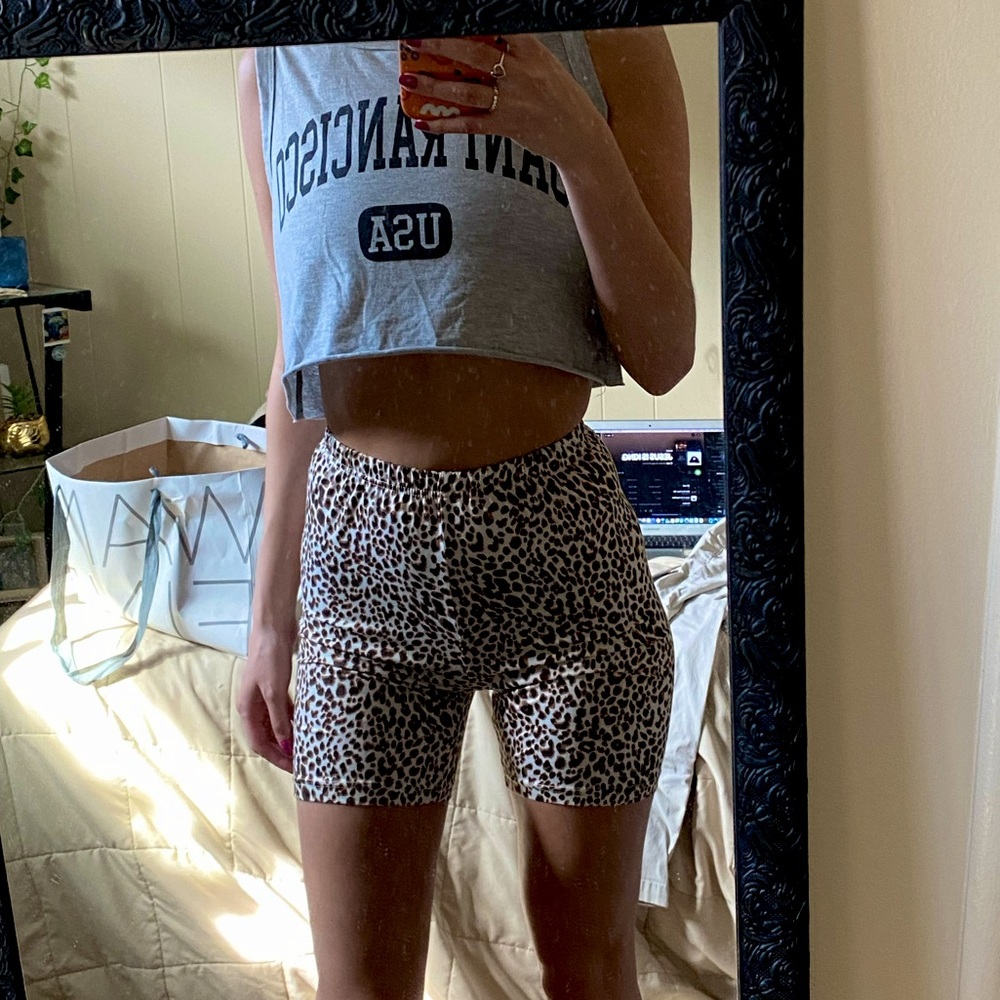 Cheetah Print high waist biker shorts